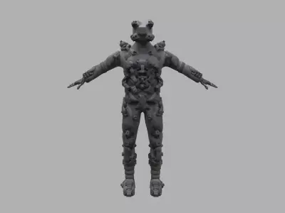 Scifi Soldier - RIGGED Free low-poly 3D model