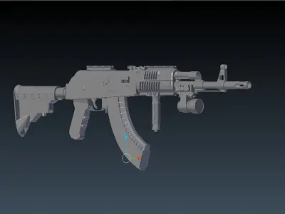 Tactical AK47 3D model purchase