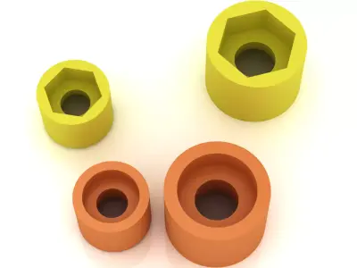 Hex  Round Insert Bushing  Parametric 3D Printable  3D print model