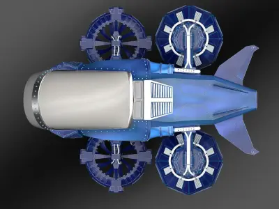 Spaceship Rig Low-poly 3D model