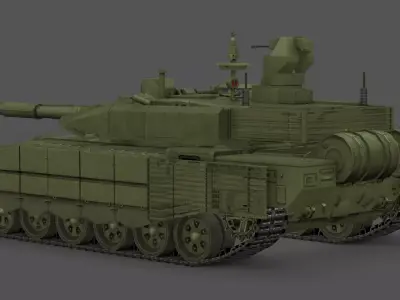 T 90AM Russian Main Battle Tank Low-poly 3D model