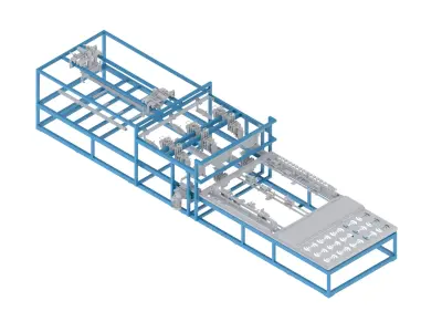 Automatic Wooden Pallet Making Machine 3D model