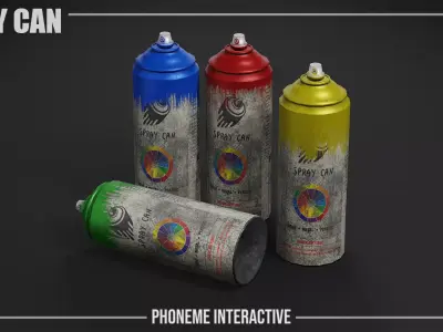 Spray Can Pack - Game Ready Urban Prop with 4K Textures Low-poly 3D model