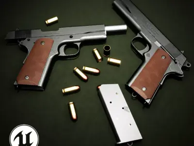 Colt 1911  Low-poly 3D model