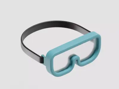 Swimming Goggles cartoon Low-poly 3D model