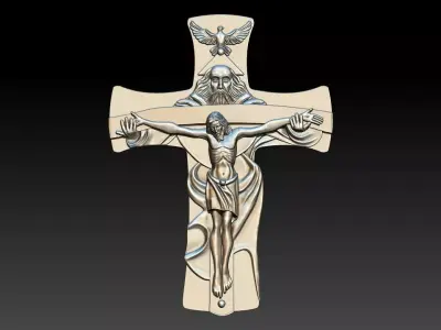 Jesus and god Cross   3D print model