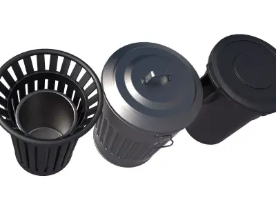 Trash can 3D model get