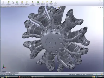 radial engine Free 3D model