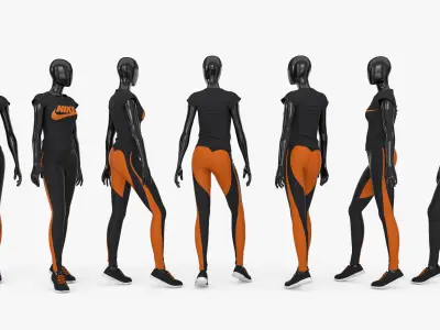 Female sport mannequin collection 3D model