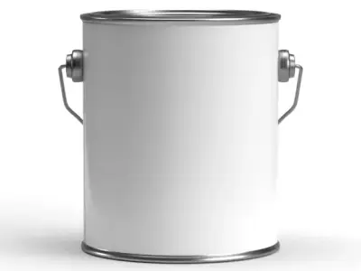 Quart paint can with metal handle  3D model