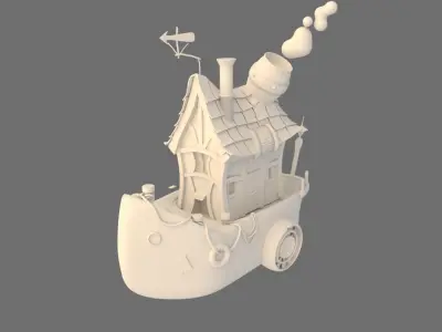 Stylized Boat Low-poly 3D model by Artycanvas