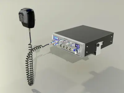 CB Radio with Microphone 3D model