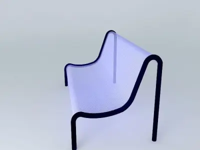 Eco Platform Bench Blue Stamped Finish Free 3D model