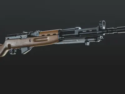 Papovka SKS Low-poly 3D model