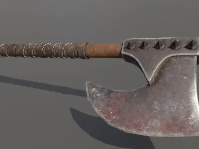 Orc War Axe Low-poly 3D model