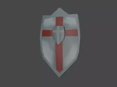 shield Low-poly 3D model 2