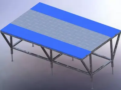 Stainless Steel Industrial Kitchen Table 3D model