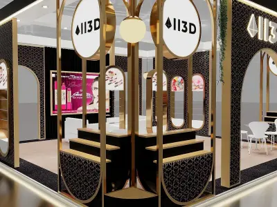 Exhibition Stand Stall  7X7 4 SIDE OPEN BEAUTY  AND COSMETICS   3D model