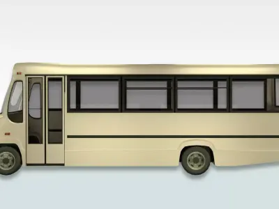 Vario Plaxton Beaver Low Poly Game Ready Model British Minibus Low-poly 3D model