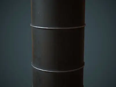 Barrel PBR Low Poly metal Low-poly 3D model