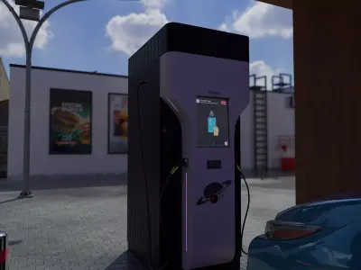 EV Charging Station Game Ready Low-poly 3D model