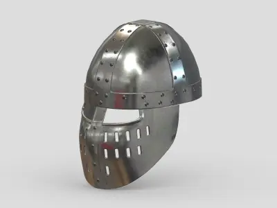 Medieval Helmet 07 Low Poly PBR Realistic Low-poly 3D model