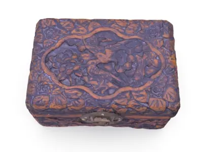 Small Chinese Chest 06 - Low and High Poly version Low-poly 3D model