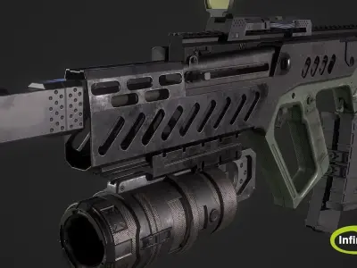 TAR-21 gun Low-poly 3D model