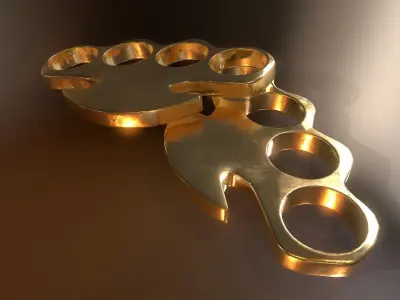 Brass Knuckle Gold Low-poly 3D model