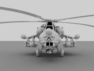 Mi 28 hight polygon ready for smooth 3D model