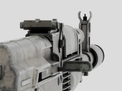 Rigged AK-74 Ukraine Edition  Low-poly 3D model