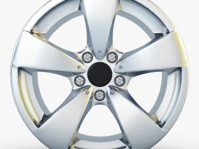 Style 138 wheel silver Mid Poly Low-poly 3D model
