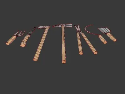 Garden tools Lite Free low-poly 3D model