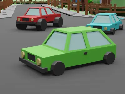 Low Poly Car Pack Free low-poly 3D model purchase