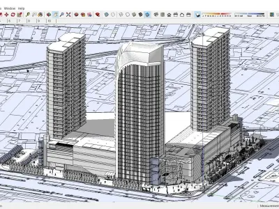 Sketchup Commercial Office Complex 242 3D model