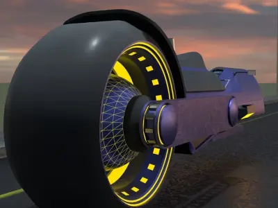 Sci-Fi Mono Wheel Free 3D model
