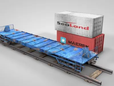 Old Cargo Wagon 3D model
