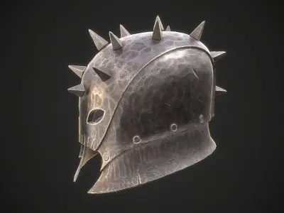 Orc Helmet 04 Low-poly 3D model