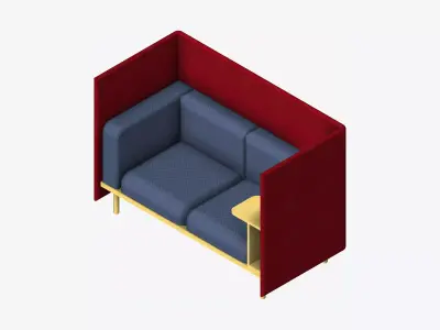 Furniture - Sofa - Contemporary - Flame Work Shelf - Right Low-poly 3D model
