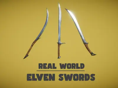 Real World - Elven Swords Low-poly 3D model