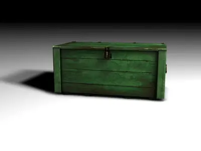 Wooden chest box 3D model