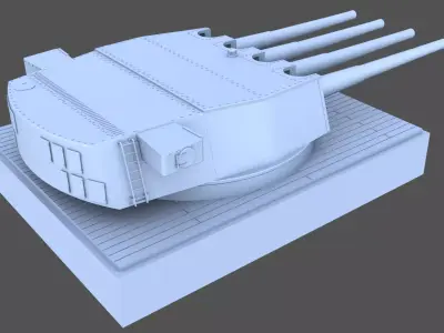 360mm Mark III quadruple turret - Personal license - 1-72 scale 3D print model