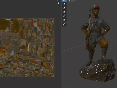 Military sculpture warrior  military battle war hero  soldier 3D print model 14