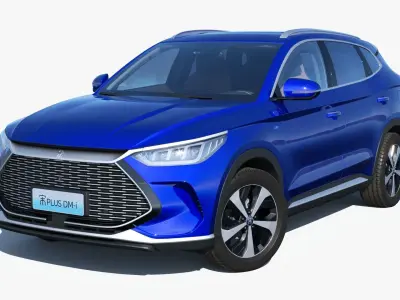 BYD SONG PLUS DM-i AWD 2022 with interior Low-poly 3D model