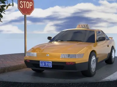Nissan Silvia Newyork Taxi Car Uber Didi Japan racing coupe 3D model