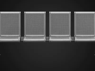 Public Industrial Seats Low-poly 3D model