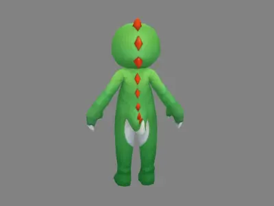 Cartoon dragon costume - cosplay Low-poly 3D model