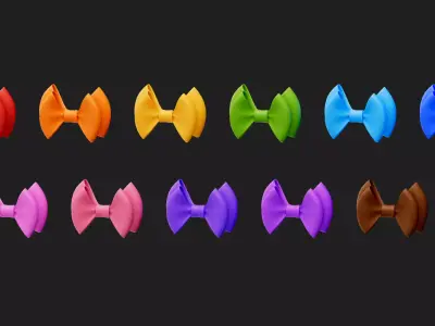 Cartoon Bow Low-poly 3D model 2