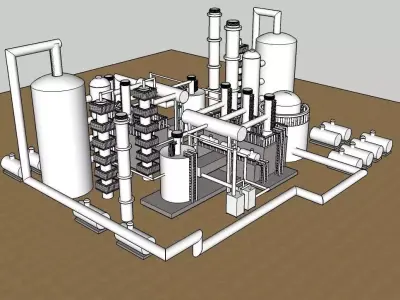 Refinery oil plant 3D model