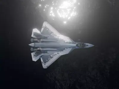 Soukhoi Su-57 low poly Low-poly 3D model